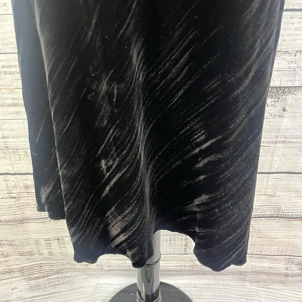 Style & Co Skirt size 6 Black Velveteen Bias Knee A Line Modest Party Cocktail